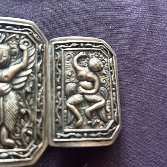 Gorgeous Siam Clasp Bracelet Sterling Silver - Picture 4 of 5